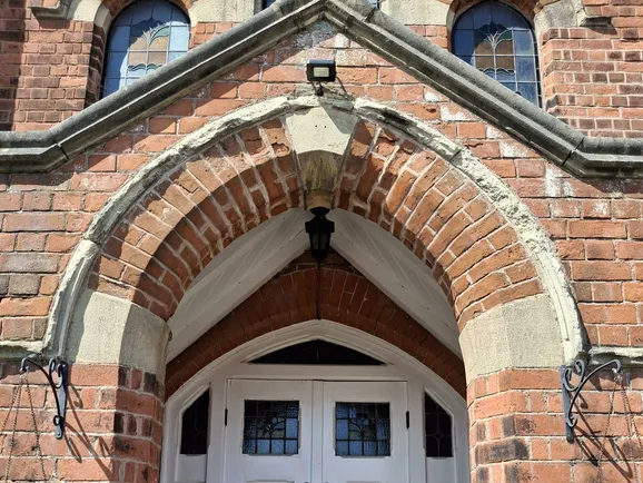 The entrance to Barlborough Methodist church