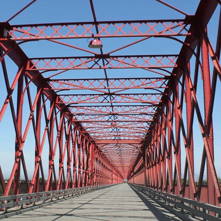 Steel bridge painted red