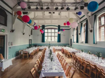 Wedding venue, long tables