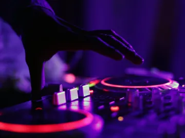 Hand, turntable, dj, neon lights, dj turntable, music, jamming, edm, mixer, party, event, celebration, music, music, music, music, music, party, party