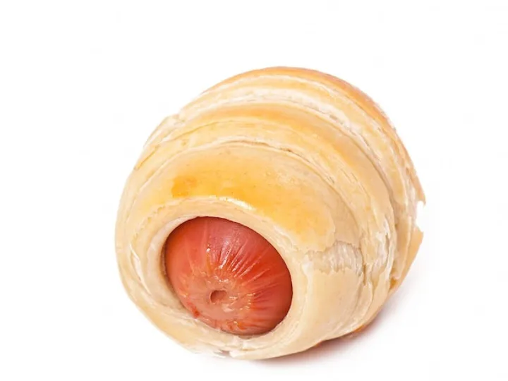 Sausages in dough isolated 