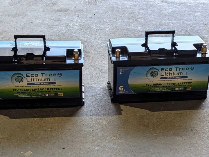 Items for sale
– Two EcoTree Lithium 12V 105Ah LiFePO4 batteries £330 for the pair