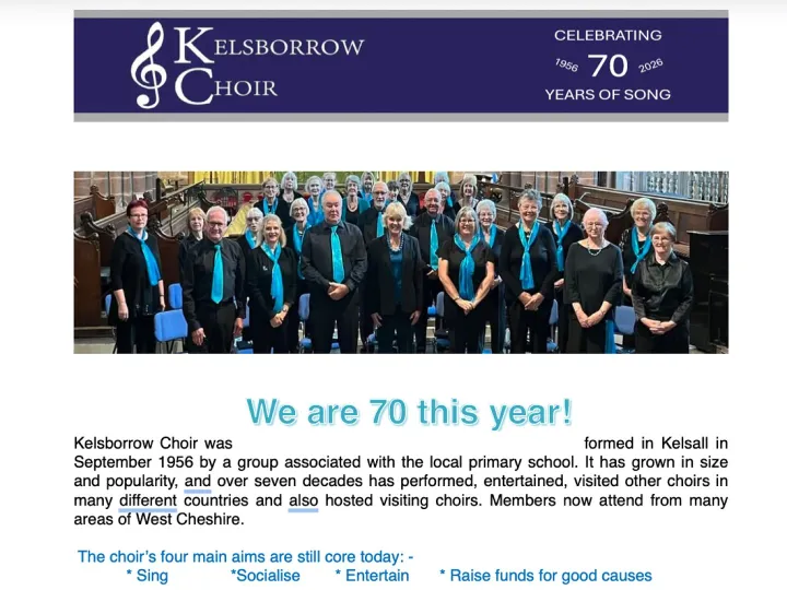Kelsborrow Choir 70th