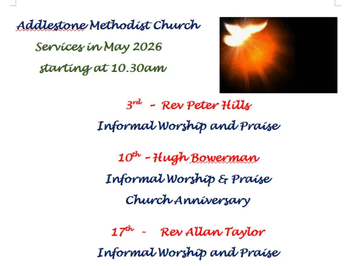 May 2026 Sunday Services