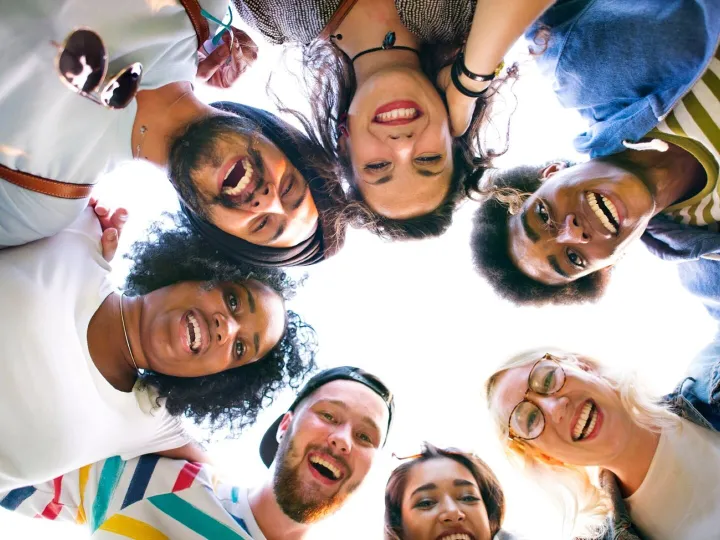 Diverse friends / students shoot 