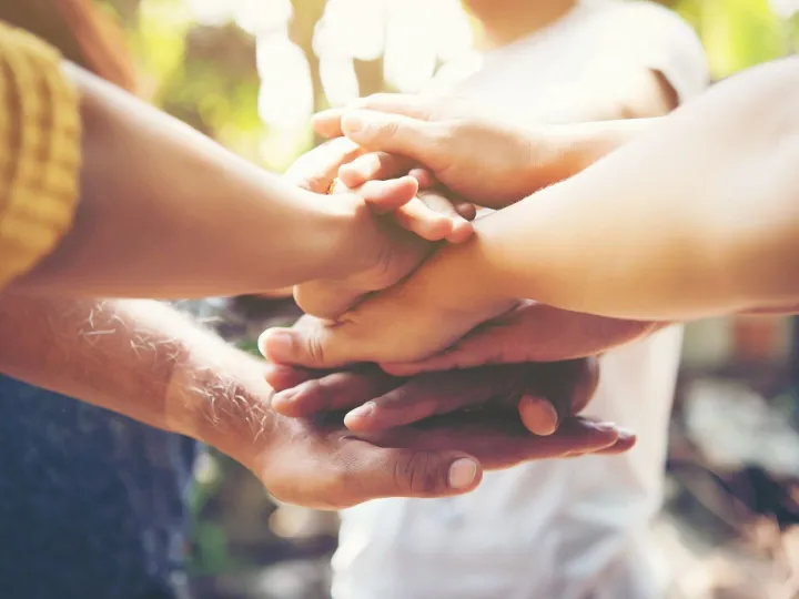 people happy support stacking community