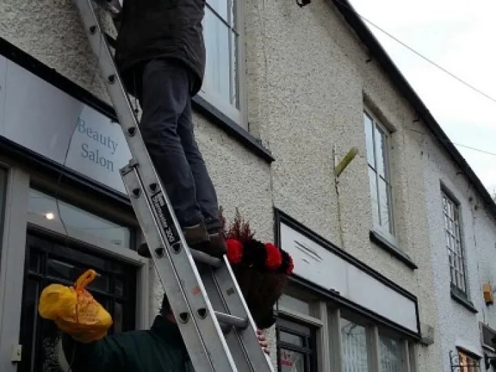 Tarvin High St decorations come down (2)