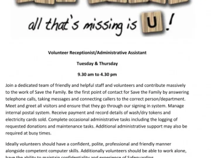 Save The Family Receptionist Poster