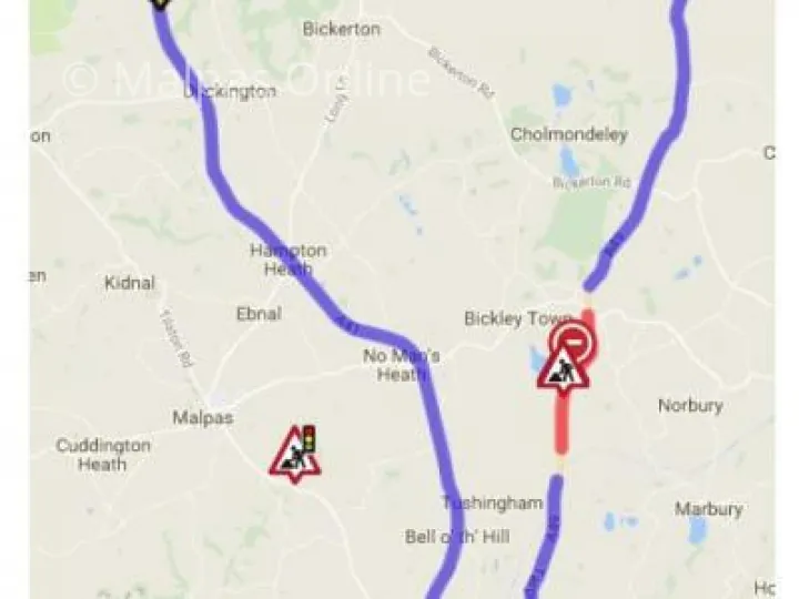 Road closure A49