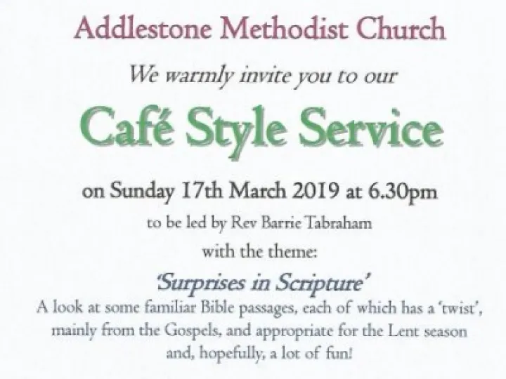 Cafe Style Evening Service &ndash; March 2019