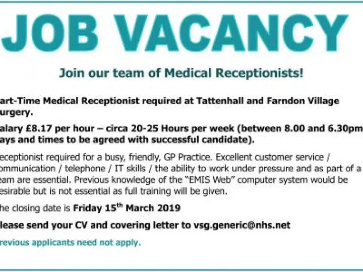 VSG Job Vacancy Reception 15-3