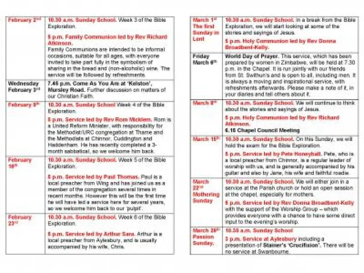 Swanbourne Chapel Newssheet Jan &ndash; Mar 2020_Page_2