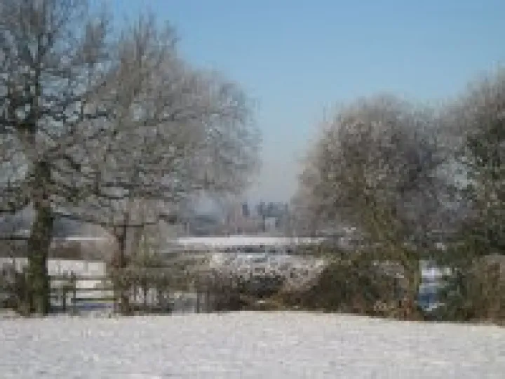 Audlem St James' church in snow