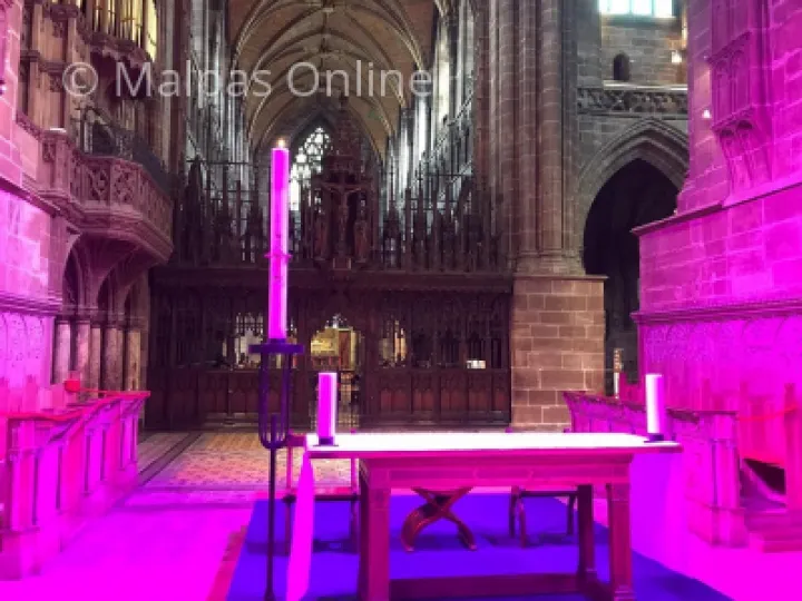 Chester Cathedral with candle