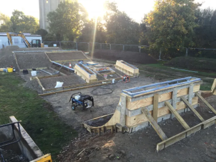 Saxmundham skatepark under construction