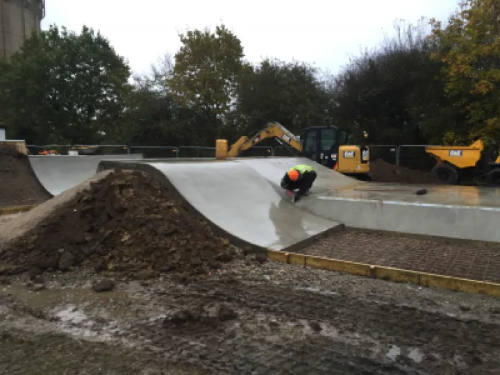 Saxmundham skatepark building work
