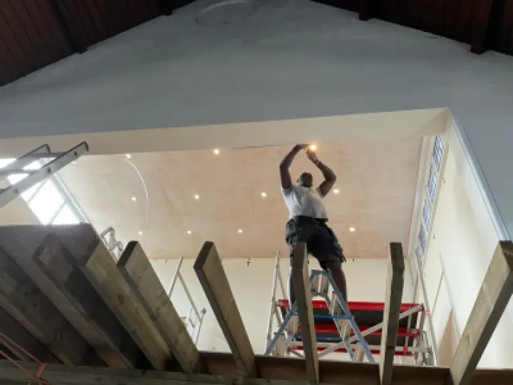 New lights above the choir stalls