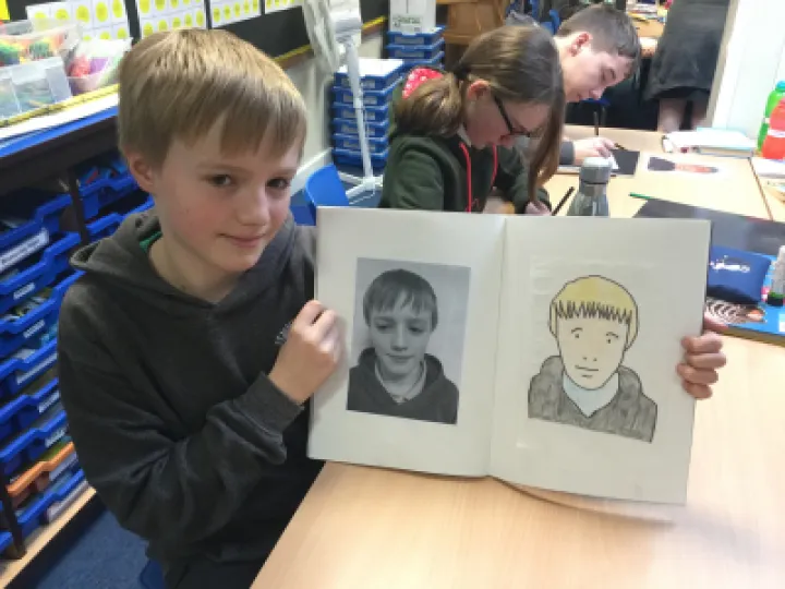 Julian Opie-inspired art