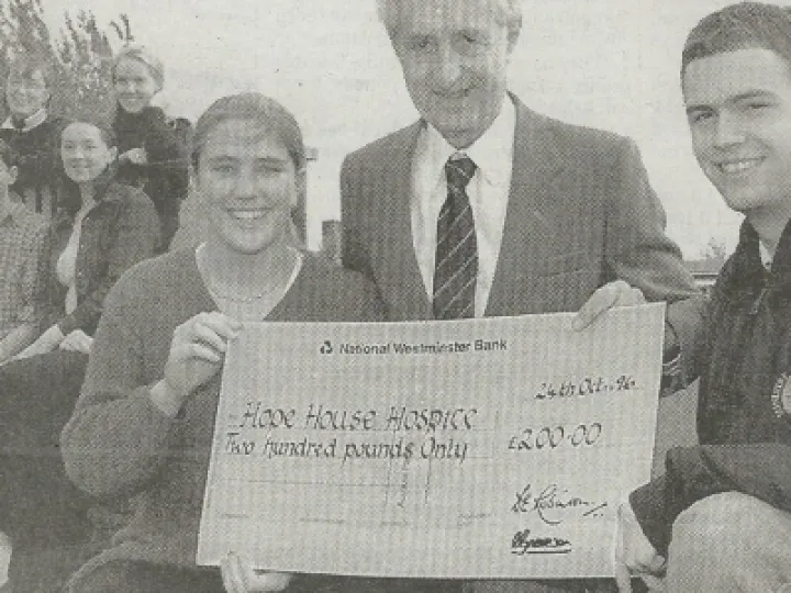 THR THS Cheque for Hope House Hospice Nov 1996 PhotoScan