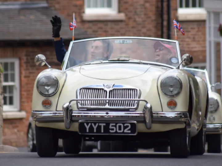 An Mg Mga Car In The Parade Through Audlem