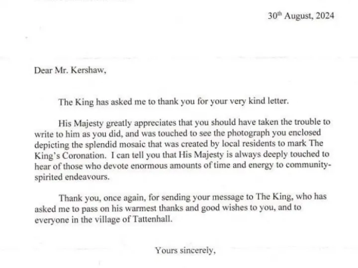 Letter From Buckingham Palace