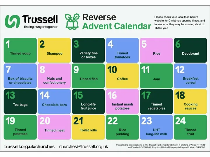 St Andrews Reverse Advent Calendar 2024 4x3