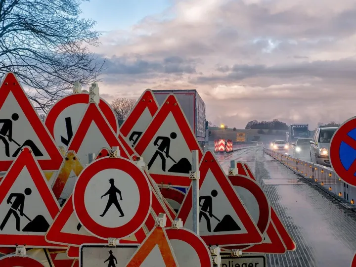 Construction site, traffic, road, highway, signs, disability, warning, construction work, road works, street sign, disability, road works, road works, road works, road works, road works