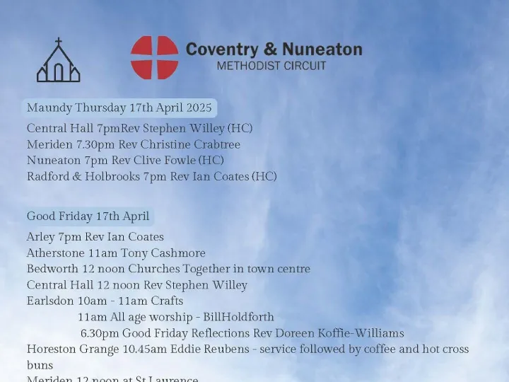 Additional Easter Services 2025