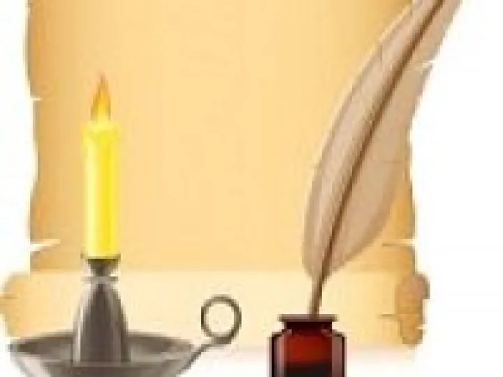 10654014-old-paper-conflagrant-candle-and-feather-with-inks-vector-illustration