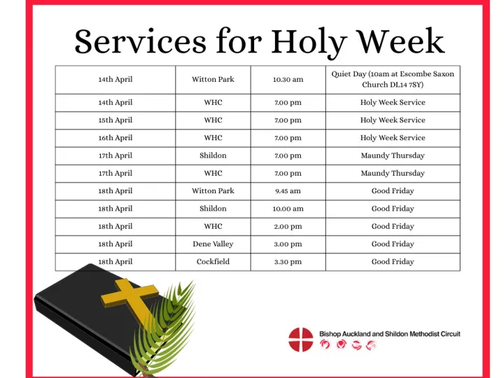 Holy Week services 2025