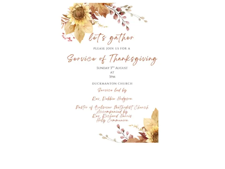 Duckmanton service of thanksgiving