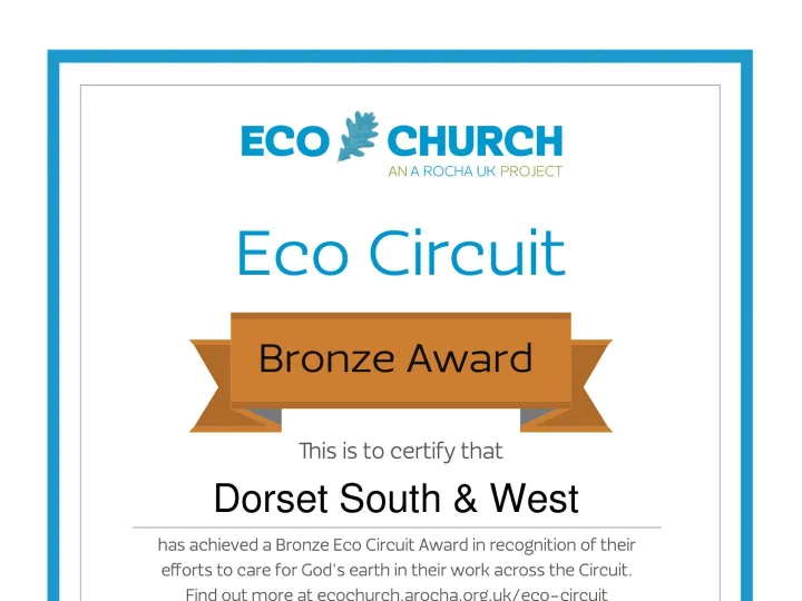 Dorset South & West Methodist Circuit Eco-Circuit-