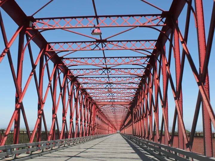 Steel bridge painted red
